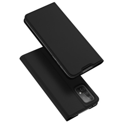 Samsung Galaxy A52 5G (A526B, A525F) Dux Ducis Skin sērijas melns ādas atvērams maciņš | Vacins.lv