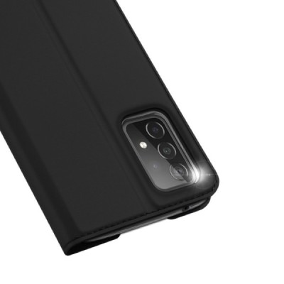 Samsung Galaxy A52 5G (A526B, A525F) Dux Ducis Skin sērijas melns ādas atvērams maciņš | Vacins.lv