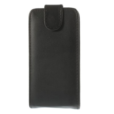 HTC One Mini 2 odinis vertikaliai (žemyn, į apačią) atverčiamas juodas odinis dėklas / Priedai.lt