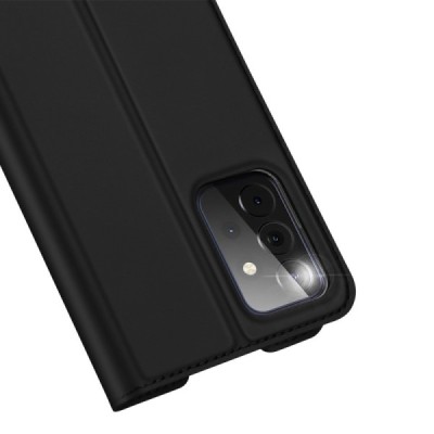 Samsung Galaxy A72 5G (A726B, A725F) Dux Ducis Skin sērijas melns ādas atvērams maciņš | Vacins.lv