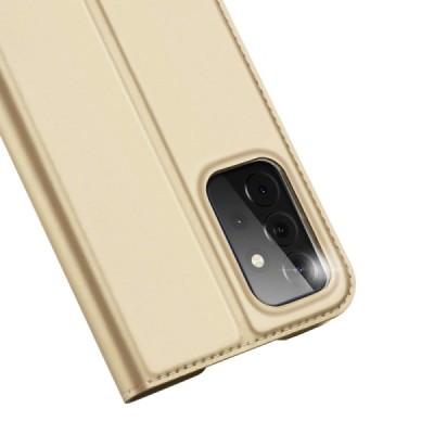 Samsung Galaxy A72 5G (A726B, A725F) Dux Ducis Skin sērijas zelta ādas atvērams maciņš | Vacins.lv