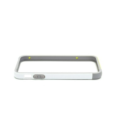 Baltos, žalios ir pilkos spalvų „Walnutt“ Trio kieto silikono (TPU) Apple iPhone SE (5, 5s) dėklas (rėmelis) - kraštų apvadas, b