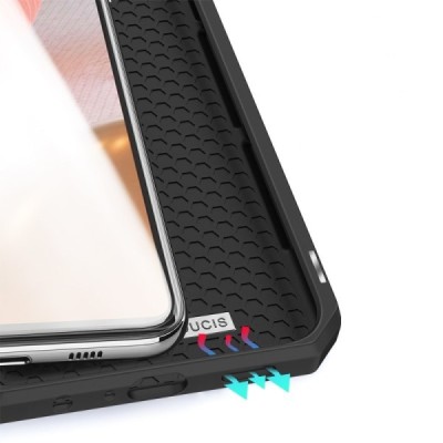 Samsung Galaxy A72 5G (A726B, A725F) Dux Ducis Skin X sērijas melns ādas atvērams maciņš | Vacins.lv