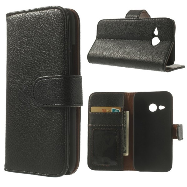 „Litchi“ atverčiamas dėklas - juodas (One Mini 2)