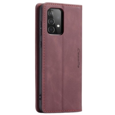Samsung Galaxy A52 5G (A526B, A525F) CaseMe Retro solīds atvēramais ādas bordo maciņš - maks | Vacins.lv