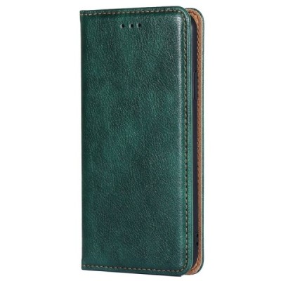 Samsung Galaxy A72 (A726B, A725F) Solīds  zaļš ādas atvērams maciņš | Vacins.lv