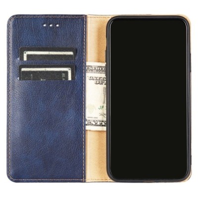 Samsung Galaxy A52 5G (A526B, A525F) Solīds zils ādas atvērams maciņš | Vacins.lv