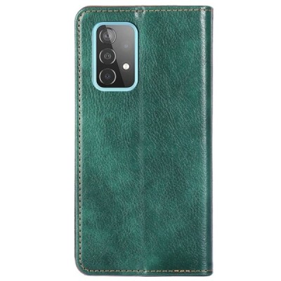 Samsung Galaxy A52 5G (A526B, A525F) Solīds zaļš ādas atvērams maciņš | Vacins.lv
