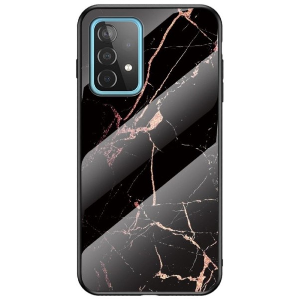 „Marble“ kieto silikono (TPU) dėklas - juodas / auksinis (Galaxy A52 / A52s)
