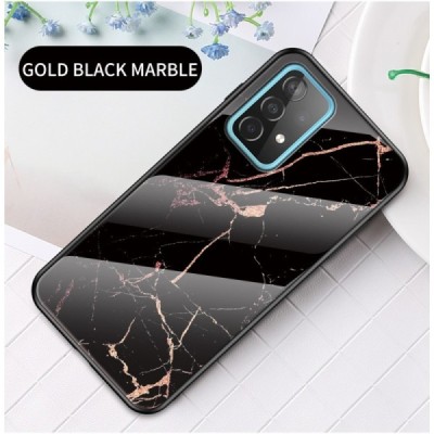 Samsung Galaxy A52 5G (A526B, A525F) „Marble“ kieto silikono TPU juodas / auksinis dėklas - nugarėlė | Priedai.lt