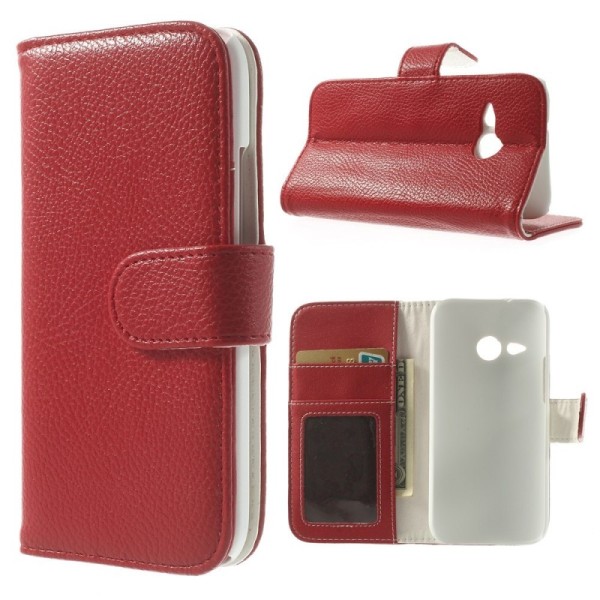 „Litchi“ atverčiamas dėklas - raudonas (One Mini 2)