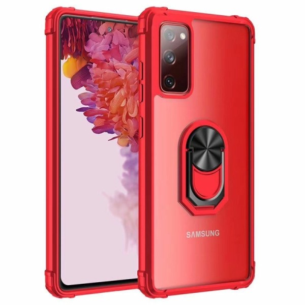 „Fashion“ Kickstand cieta silikona (TPU) apvalks - dzidrs / sarkans (Galaxy A72)