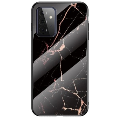 Samsung Galaxy A72 (A726B, A725F) „Marble“ cieta silikona (TPU) melns / zelta apvalks | vacins.lv