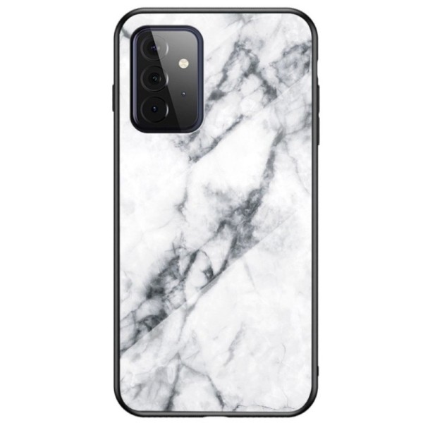 „Marble“ cieta silikona (TPU) apvalks - balts (Galaxy A72)