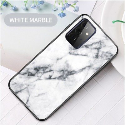 Samsung Galaxy A72 (A726B, A725F) „Marble“ cieta silikona (TPU) balts apvalks | vacins.lv