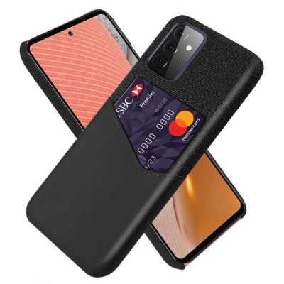 Samsung Galaxy A72 (A726B, A725F) „KSQ“ Shell melns ādas apvalks ar iebūvētu karšu turētāju | Vacins.lv