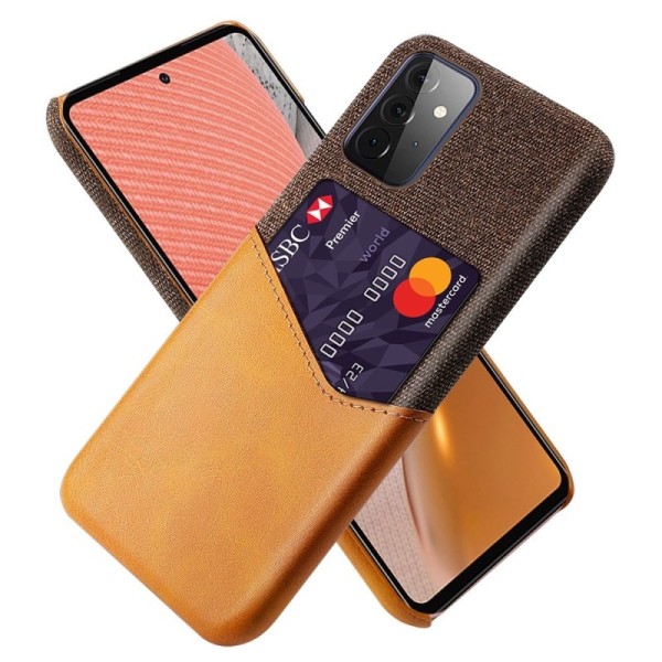 „KSQ“ Shell dėklas su kišenėle - rudas (Galaxy A72)