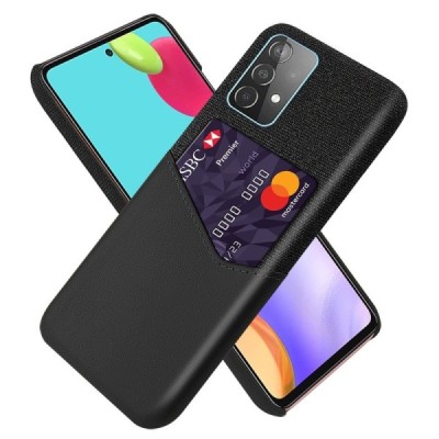 Samsung Galaxy A52 5G (A526B, A525F) „KSQ“ Shell melns ādas apvalks ar iebūvētu karšu turētāju | Vacins.lv