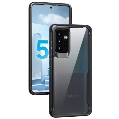 Samsung Galaxy A52 5G (A526B, A525F) Fashion skaidrus juodos spalvos apvadais kieto silikono (TPU) dėklas | Priedai.lt