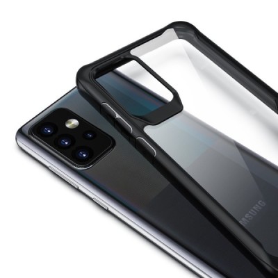 Samsung Galaxy A52 5G (A526B, A525F) Fashion skaidrus juodos spalvos apvadais kieto silikono (TPU) dėklas | Priedai.lt