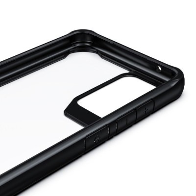 Samsung Galaxy A52 5G (A526B, A525F) Fashion skaidrus juodos spalvos apvadais kieto silikono (TPU) dėklas | Priedai.lt