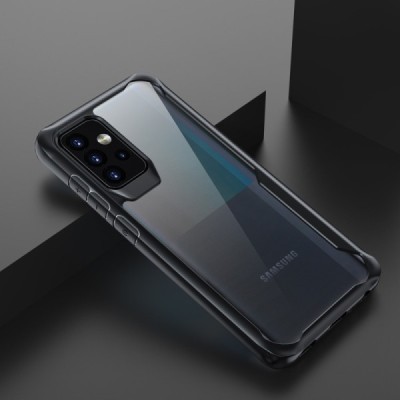 Samsung Galaxy A52 5G (A526B, A525F) Fashion skaidrus juodos spalvos apvadais kieto silikono (TPU) dėklas | Priedai.lt