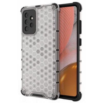 Honeycomb sustiprintos apsaugos Samsung Galaxy A72 (A726B, A725F) skaidrus kieto silikono (TPU) ir plastiko dėklas | Priedai.lt