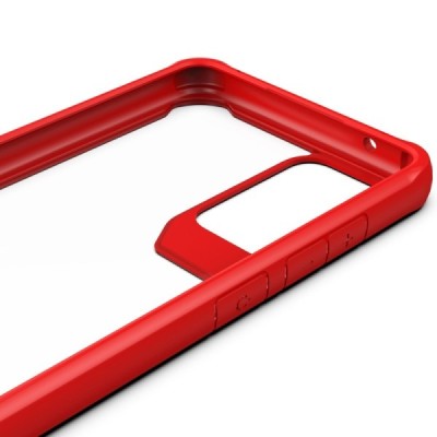 Samsung Galaxy A72 (A726B, A725F) Fashion skaidrus raudonos spalvos apvadais kieto silikono (TPU) dėklas | Priedai.lt