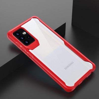 Samsung Galaxy A72 (A726B, A725F) Fashion skaidrus raudonos spalvos apvadais kieto silikono (TPU) dėklas | Priedai.lt