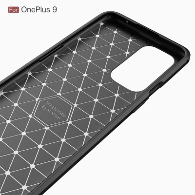 OnePlus 9 Carbon cieta silikona (TPU) melns apvalks | vacins.lv