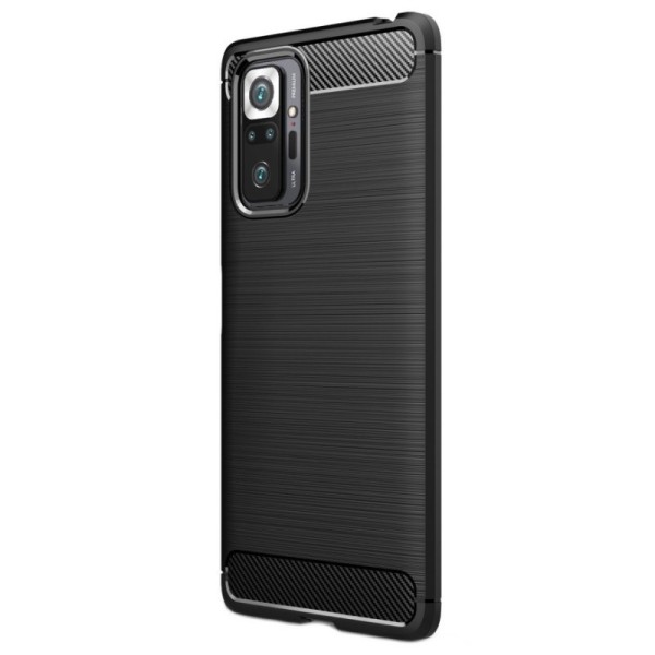 „Carbon“ kieto silikono (TPU) dėklas - juodas (Redmi Note 10 Pro)
