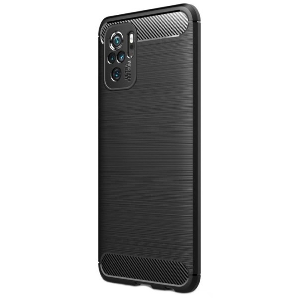„Carbon“ cieta silikona (TPU) apvalks - melns (Redmi Note 10S / Note 10 4G / Poco M5s)