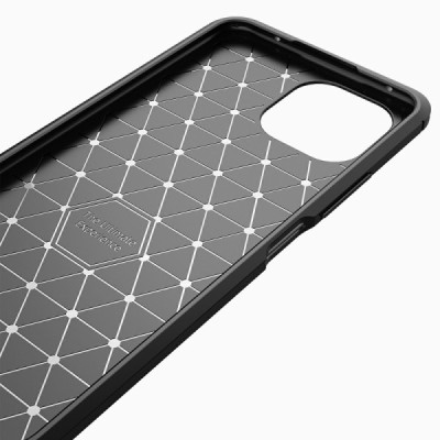 Xiaomi Mi 11 Lite „Carbon“ cieta silikona (TPU) melns apvalks | vacins.lv