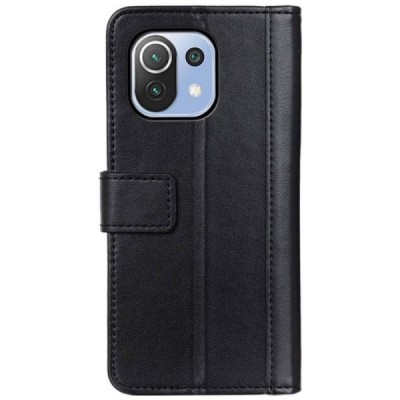Xiaomi Mi 11 Lite melns ādas atvērams maciņš ar magnetu | Vacins.lv