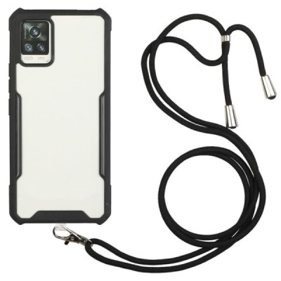 Samsung Galaxy A52 5G (A526B, A525F) skaidrus juodos spalvos apvadais kieto silikono (TPU) dėklas | Priedai.lt