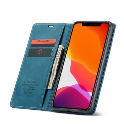 Apple iPhone 11 Pro CaseMe Retro solīds atvēramais ādas zaļš maciņš - maks | Vacins.lv