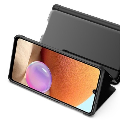 Samsung Galaxy A32 4G (A325F) plastmasas atvērams melns ādas maciņš | Vacins.lv