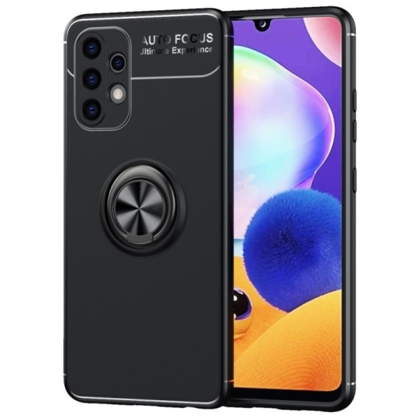 „FOCUS“ Kickstand cieta silikona (TPU) apvalks - melns (Galaxy A32 4G)