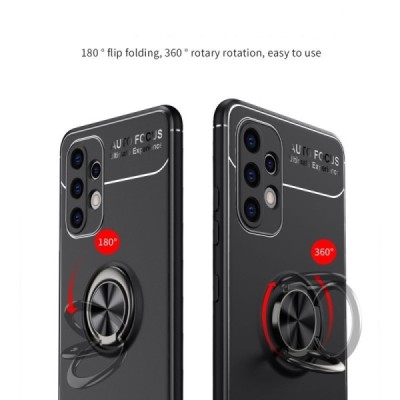 Samsung Galaxy A32 4G (A325F) „FOCUS“ Kickstand cieta silikona (TPU) melns apvalks | vacins.lv