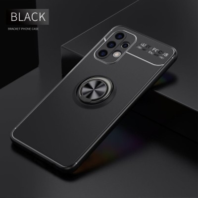 Samsung Galaxy A32 4G (A325F) „FOCUS“ Kickstand cieta silikona (TPU) melns apvalks | vacins.lv