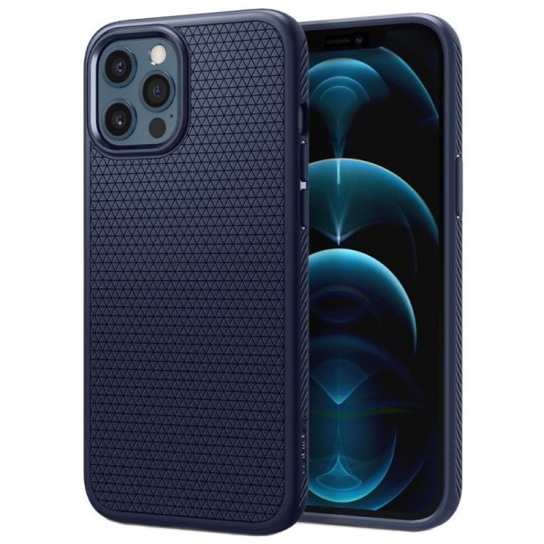 „Spigen“ Liquid Air dėklas - mėlynas (iPhone 12 / 12 Pro)