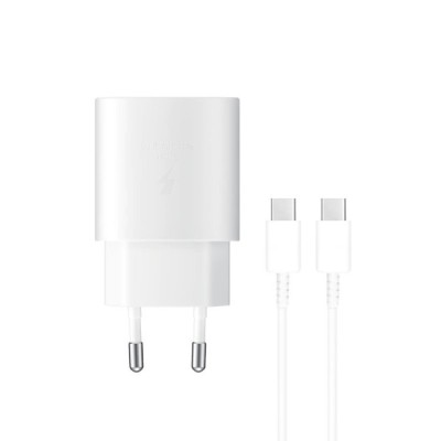 Originalus „Samsung“ Super Fast Charging 25W EP-TA800 įkroviklis - baltas + Type-C laidas | Priedai.lt