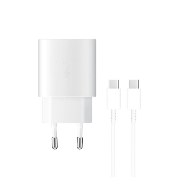 „Samsung“ Super Fast Charging tīkla lādētājs (25W) - balts + Type-C vads