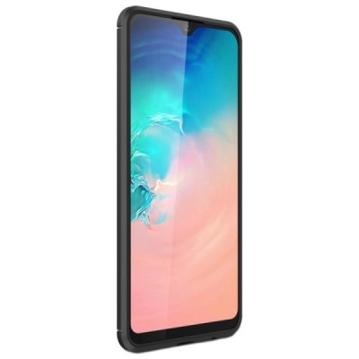 Samsung Galaxy A21 (A215) „Carbon“ cieta silikona (TPU) melns apvalks | vacins.lv