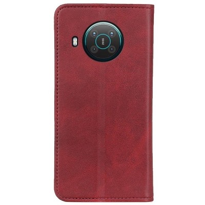 Nokia X20 (X10) „Split“ raudonas odinis atverčiamas dėklas - knygutė | Priedai.lt