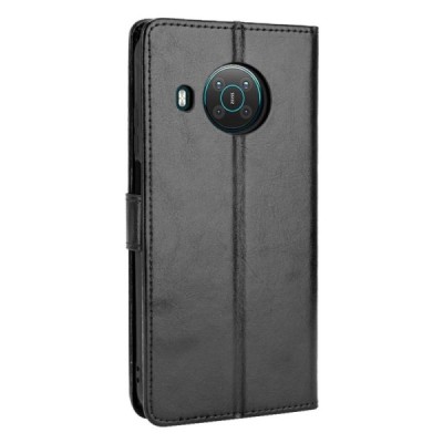 Nokia X20 (X10) atvēramais ādas melns maciņš, grāmata (maks) | Vacins.lv