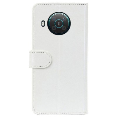 Nokia X20 (X10) atvēramais ādas balts maciņš, grāmata (maks) | Vacins.lv