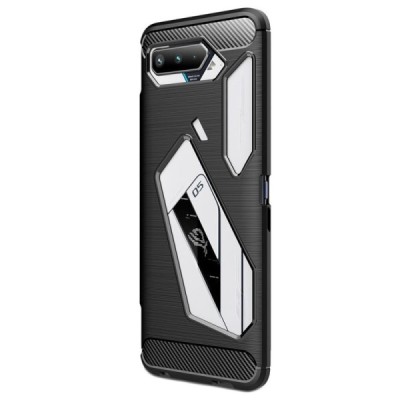 Asus Rog Phone 5 (ZS673KS) „Carbon“ kieto silikono TPU juodas dėklas - nugarėlė | Priedai.lt