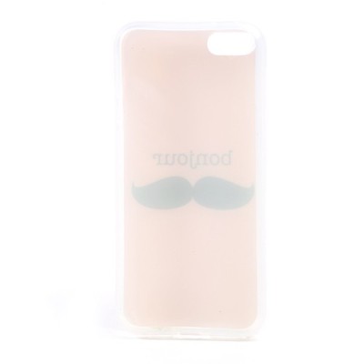 Rožinis Bonjour Moustache silikoninis (TPU) Apple iPhone SE (5, 5s) dėklas (dėkliukas) / Priedai.lt