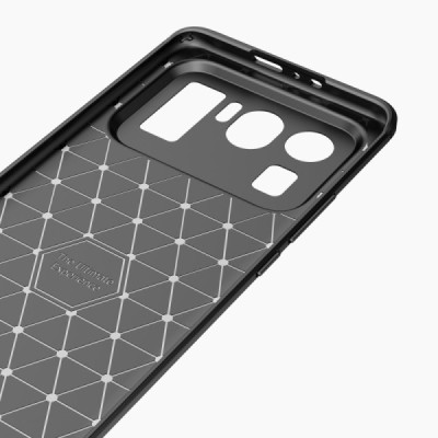 Xiaomi Mi 11 Ultra „Carbon“ cieta silikona (TPU) melns apvalks | vacins.lv